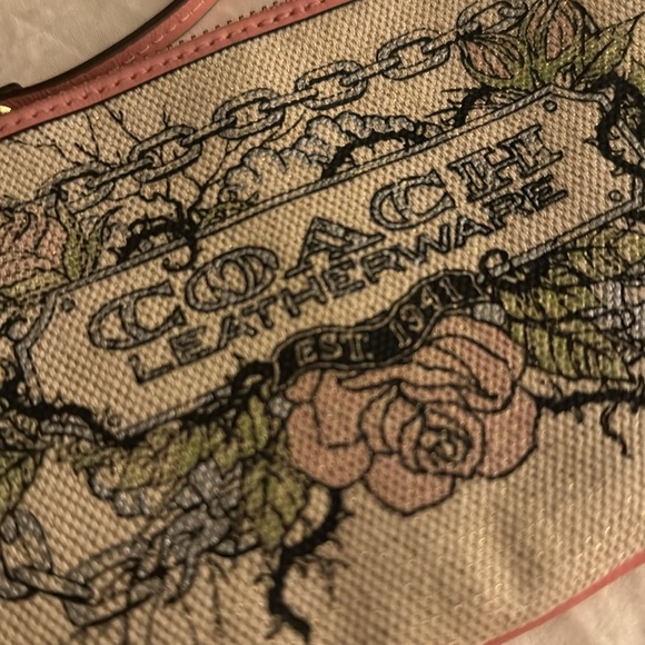 COACH LIMITED EDITION TATOO canvas wristlet - Picture 2 of 4